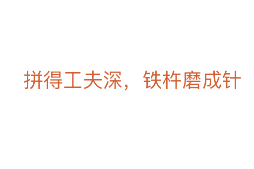 拼得工夫深，鐵杵磨成針