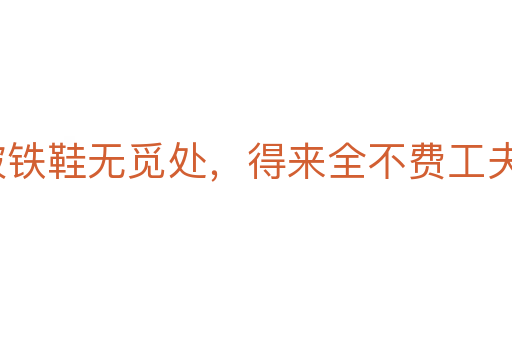 踏破鐵鞋無覓處，得來全不費(fèi)工夫