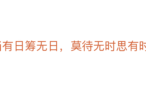 寧當有日籌無日，莫待無時思有時