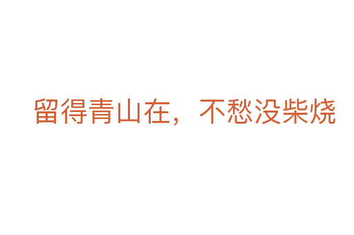 留得青山在，不愁沒柴燒